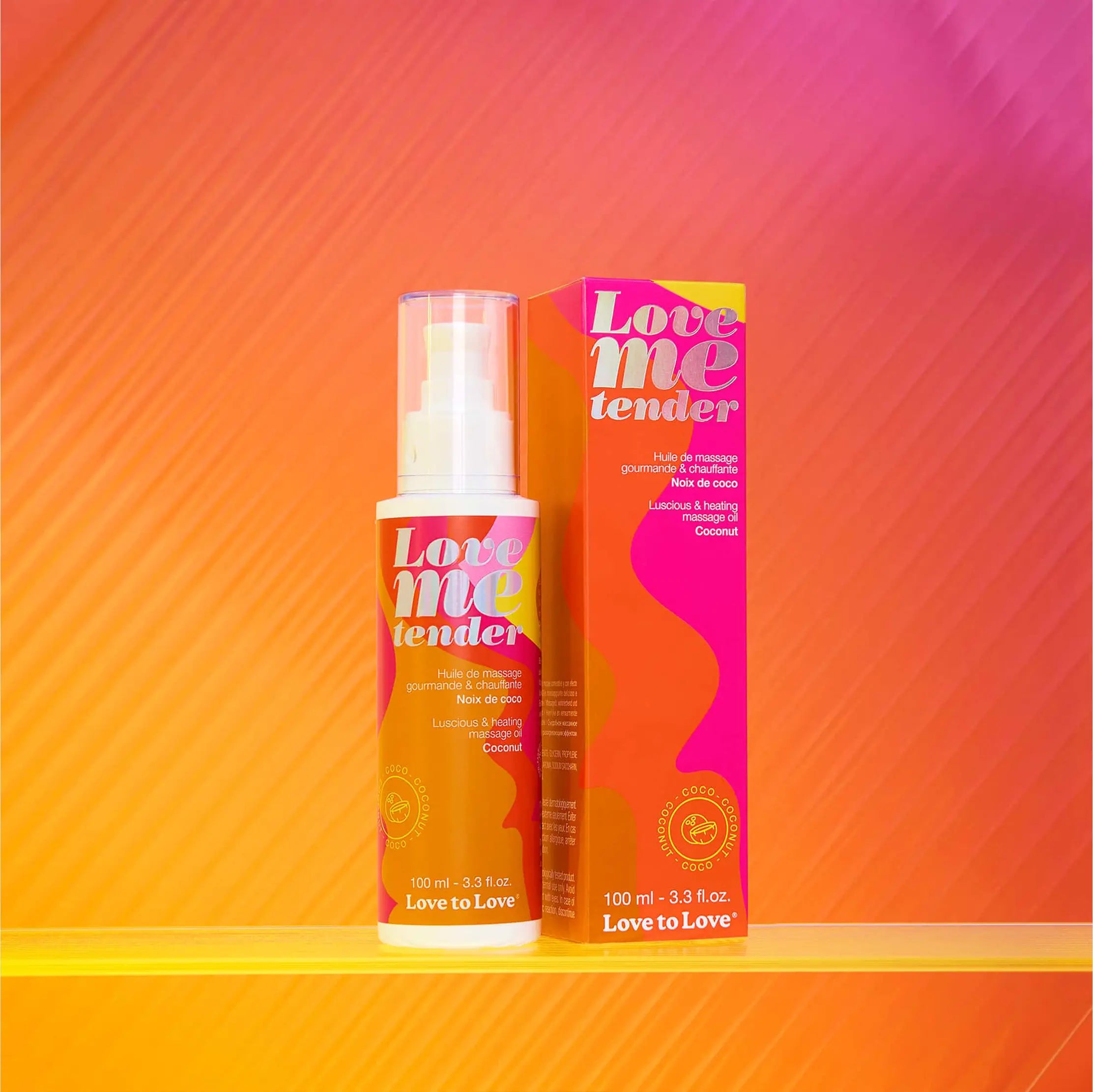Flacon d'huile de massage chauffante Love Me Tender - Noix de coco