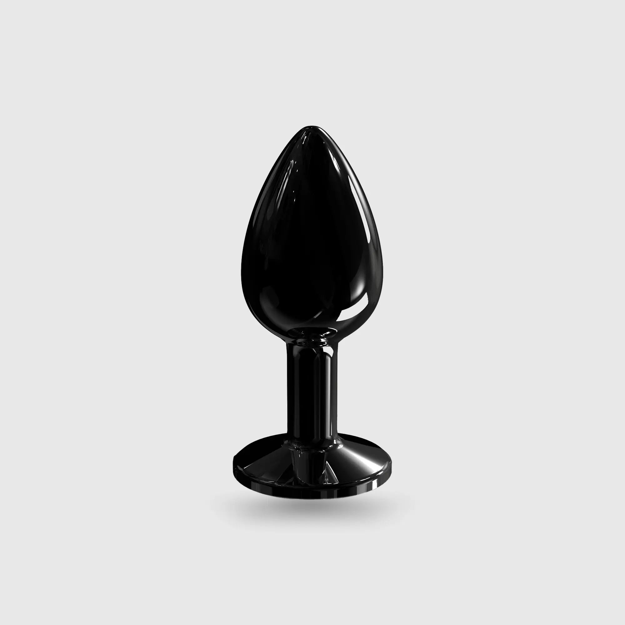 Plug anal en métal Diamond Plug Black, taille S, finition noire et base bijou en forme de diamant