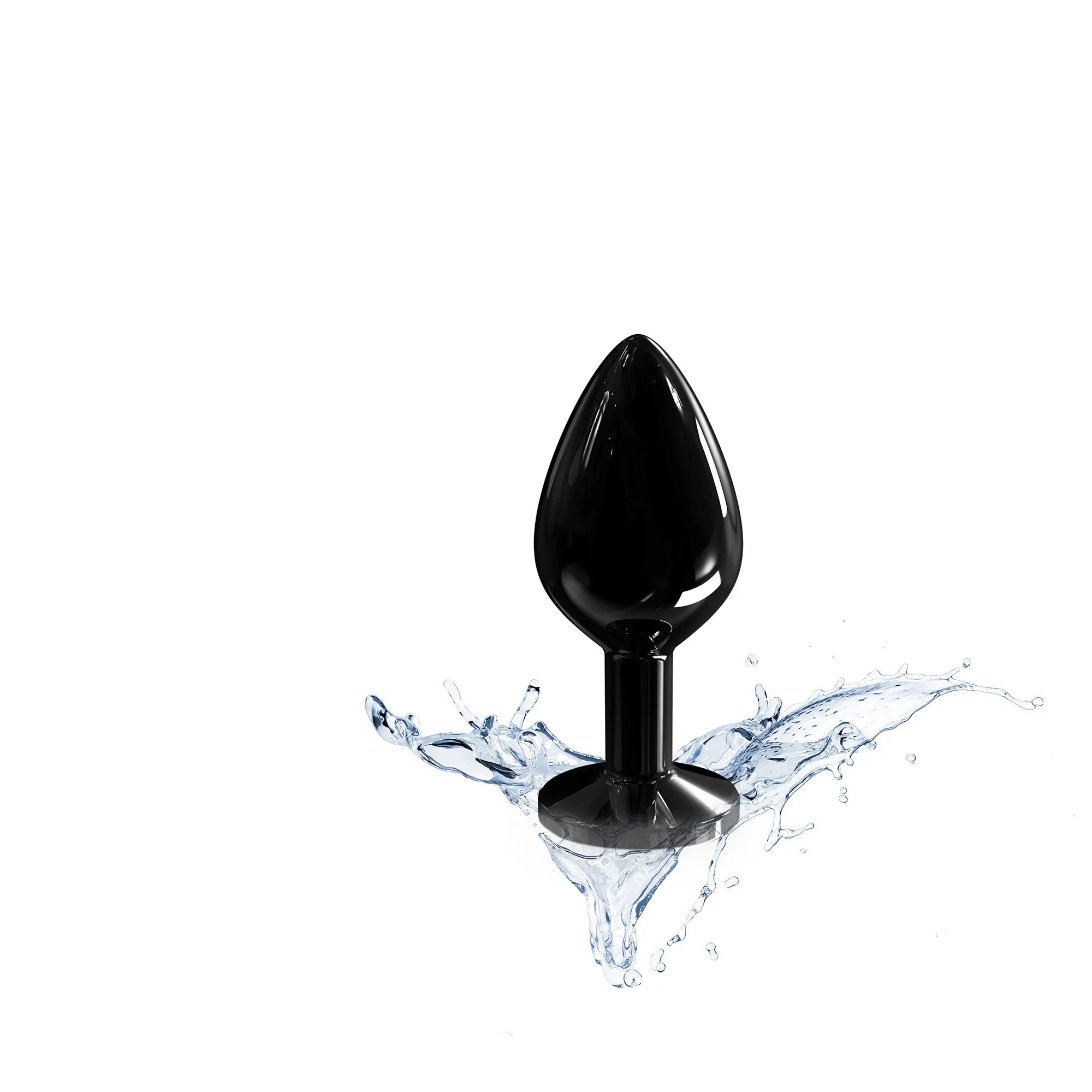 Plug anal en métal Diamond Plug plongé dans l’eau chaude, illustrant sa compatibilité avec les jeux de température et sa résistance à l’eau.