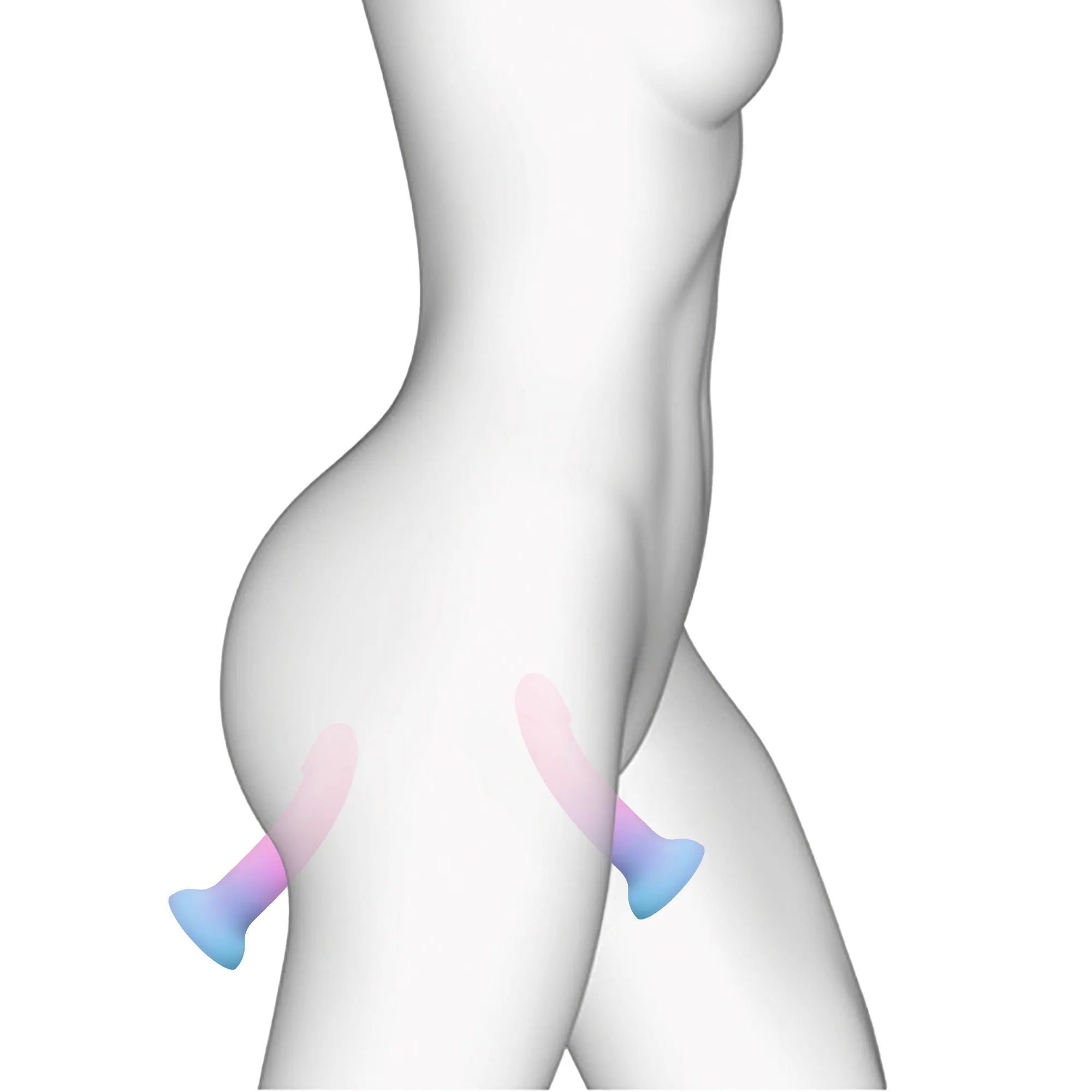 Illustration du gode design en silicone DILDOLLS montrant son utilisation avec ventouse