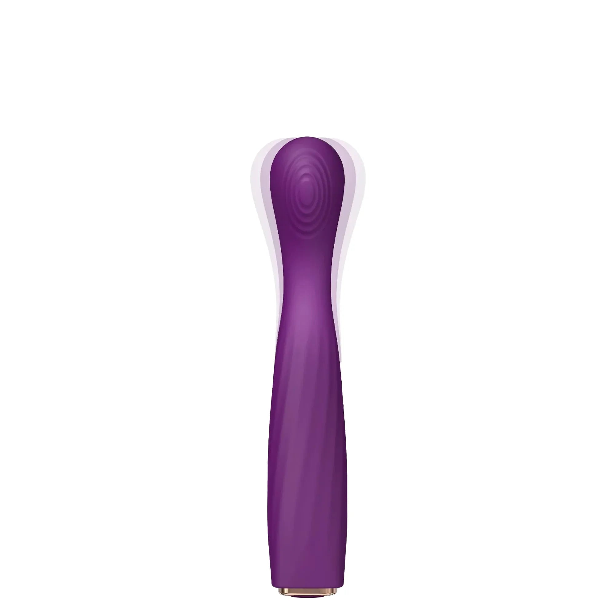 Vibromasseur Feel Me en silicone violet avec tête incurvée et reliefs stimulants
