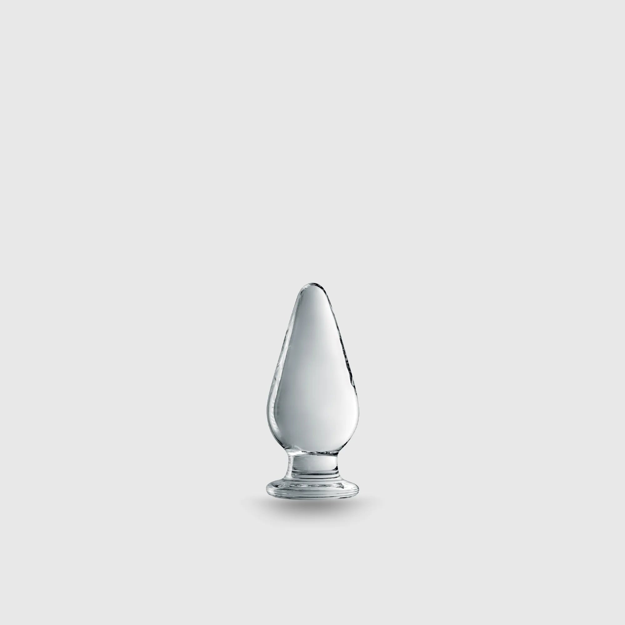 Plug anal en verre Glass Plug 26 Clear, présentant un design translucide et une base stable