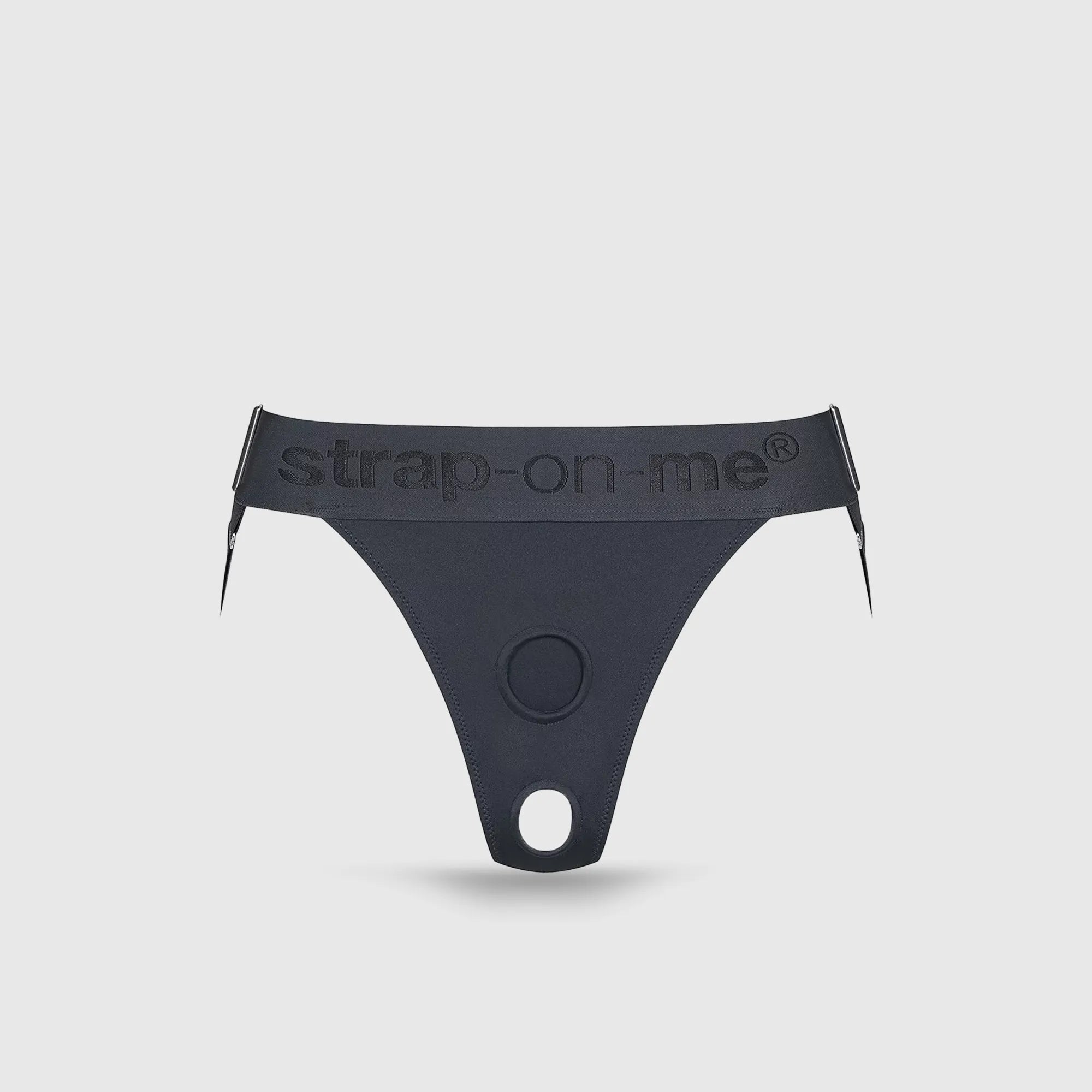 Harnais double pour strap-on en noir – vue de face