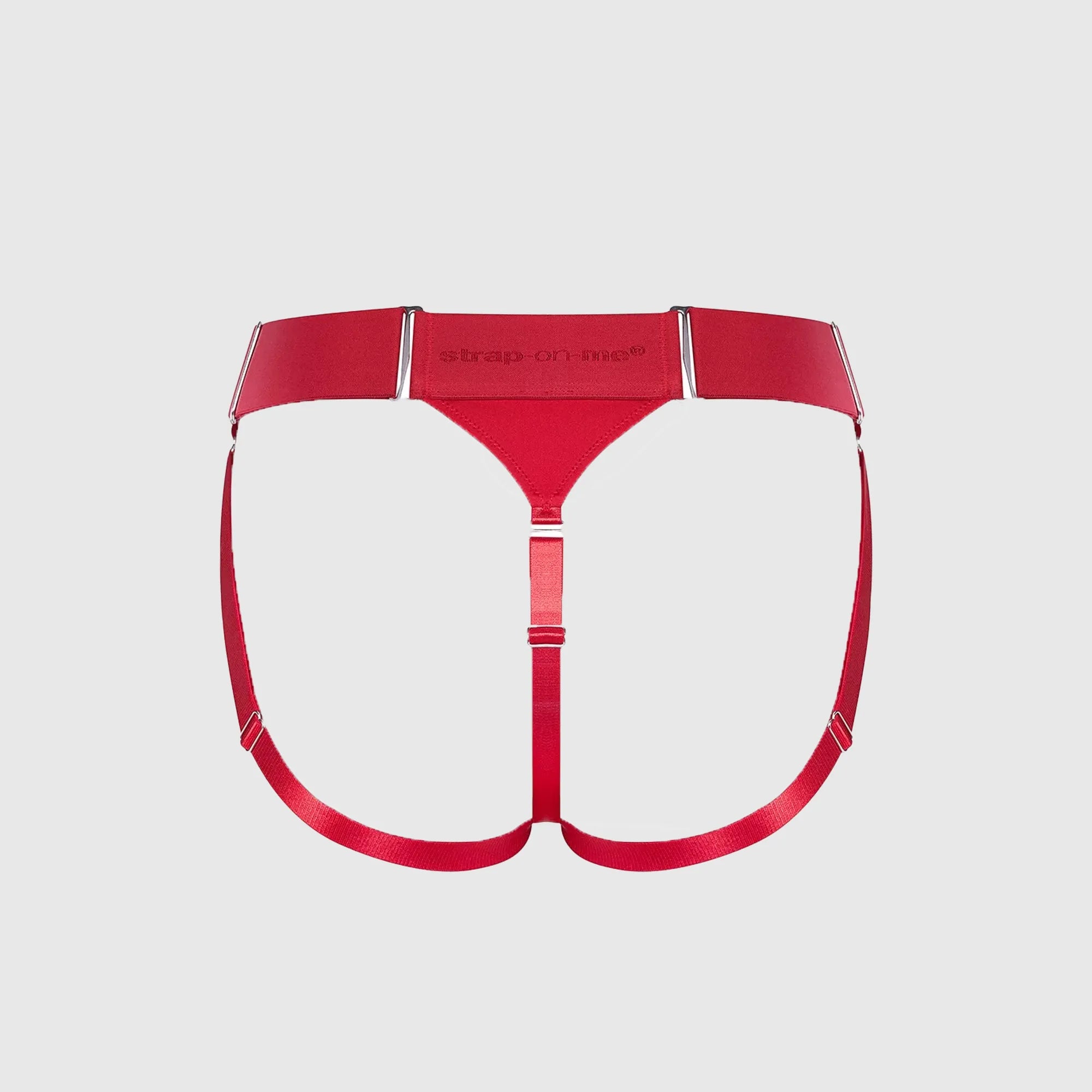 Harnais double pour strap-on en rouge – vue arrière