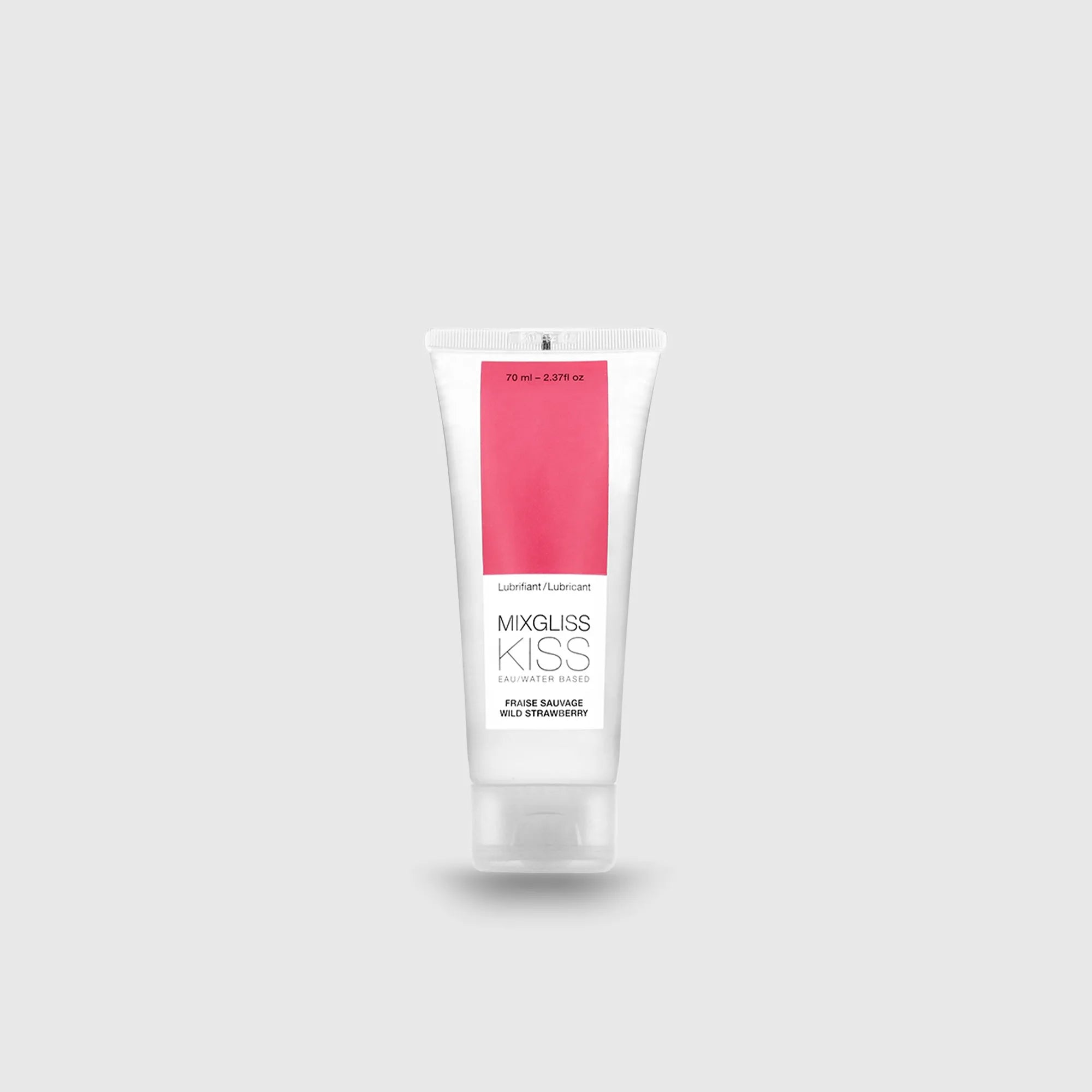 Lubrifiant à base d’eau Mixgliss Kiss goût fraise sauvage – gel intime naturel et incolore