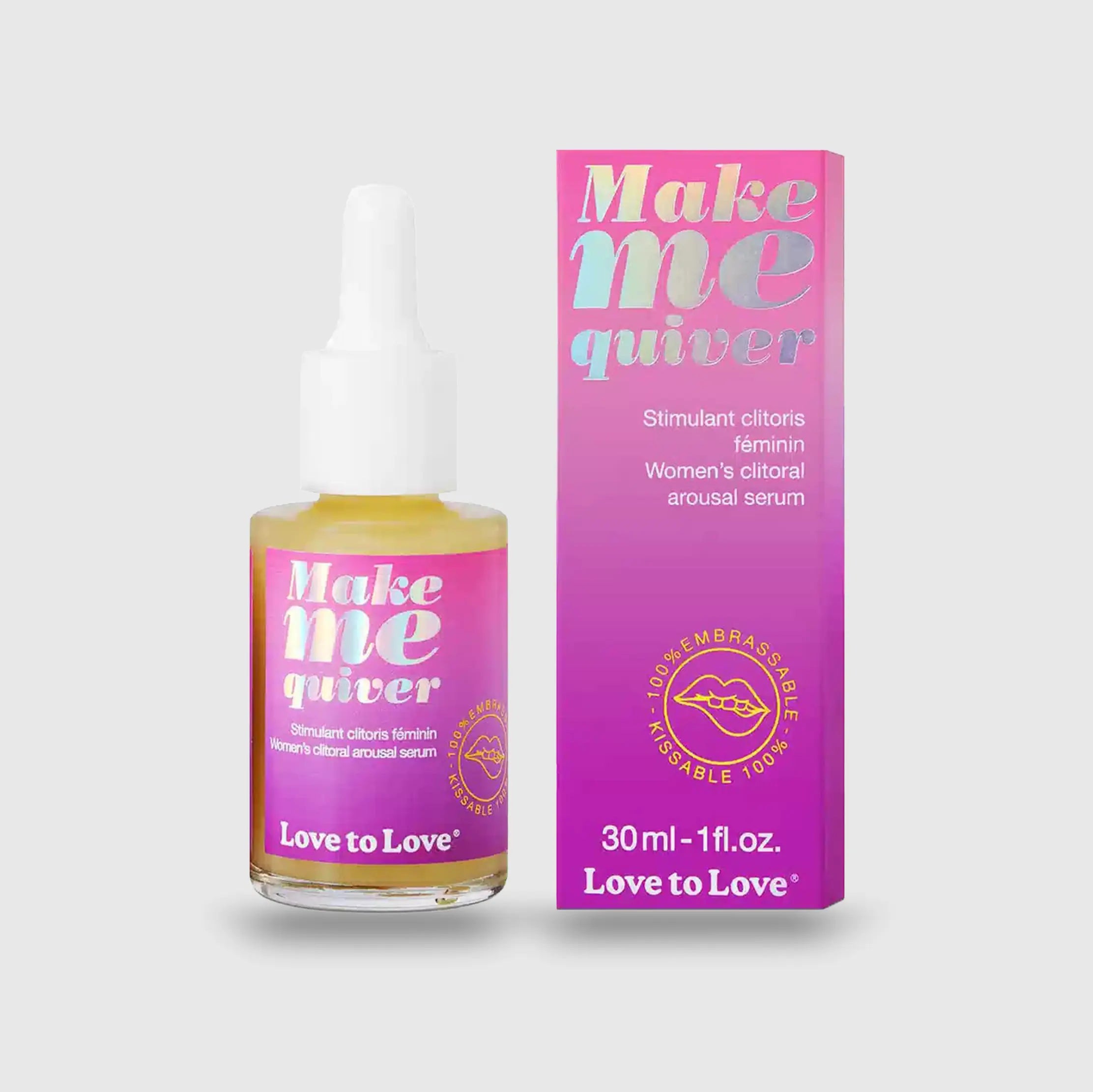 Flacon et packaging du stimulant clitoridien MAKE ME QUIVER