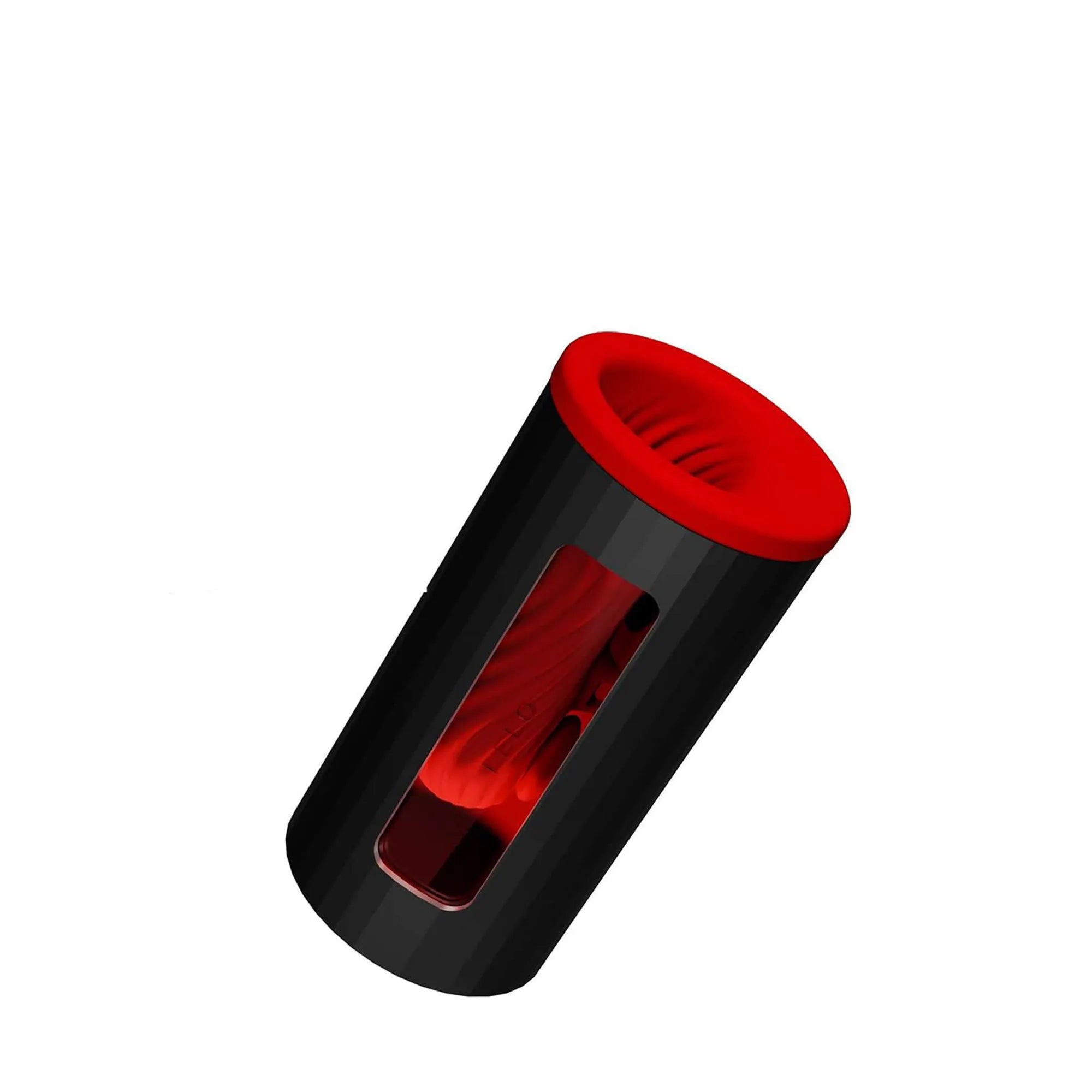 Masturbateur connecté F1S V3 de Lelo en vue inclinée, mettant en évidence son entrée en silicone souple et ses détails internes stimulants.