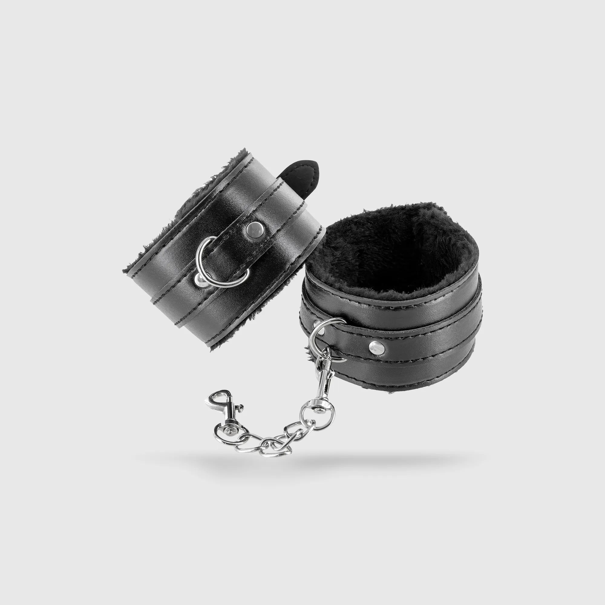 Menottes BDSM ajustables pour poignets avec chaînette de sécurité