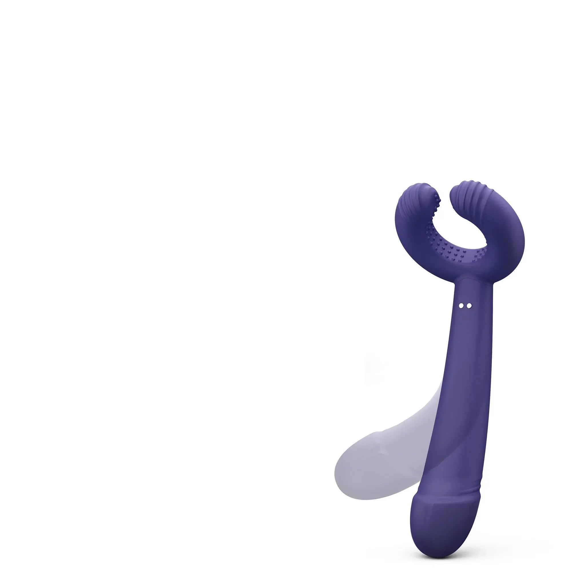 Stimulateur Please Me Midnight Indigo avec anneau flexible et manche vibrant, conçu pour une stimulation polyvalente.