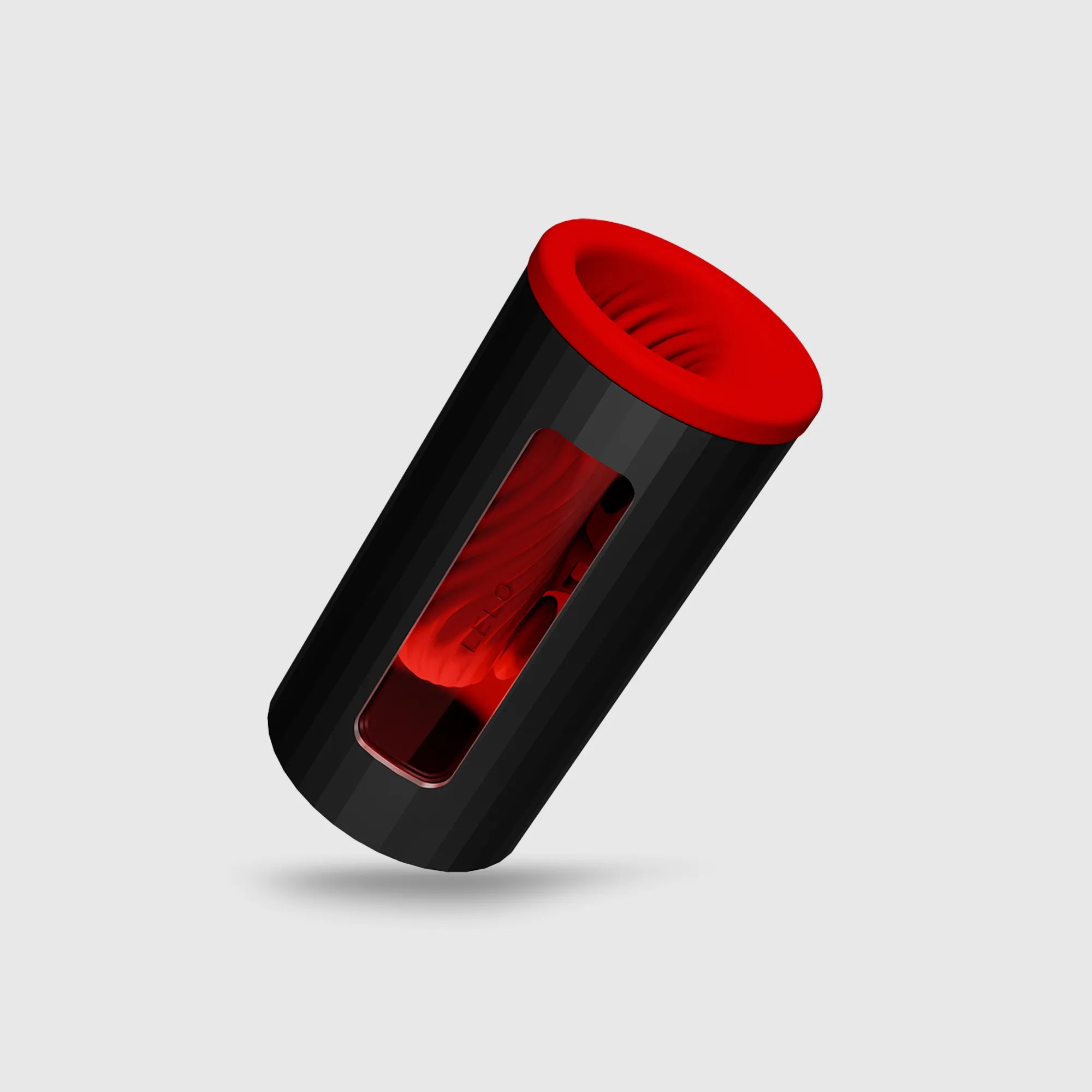 Vue inclinée du masturbateur connecté F1S V3 avec design noir et rouge