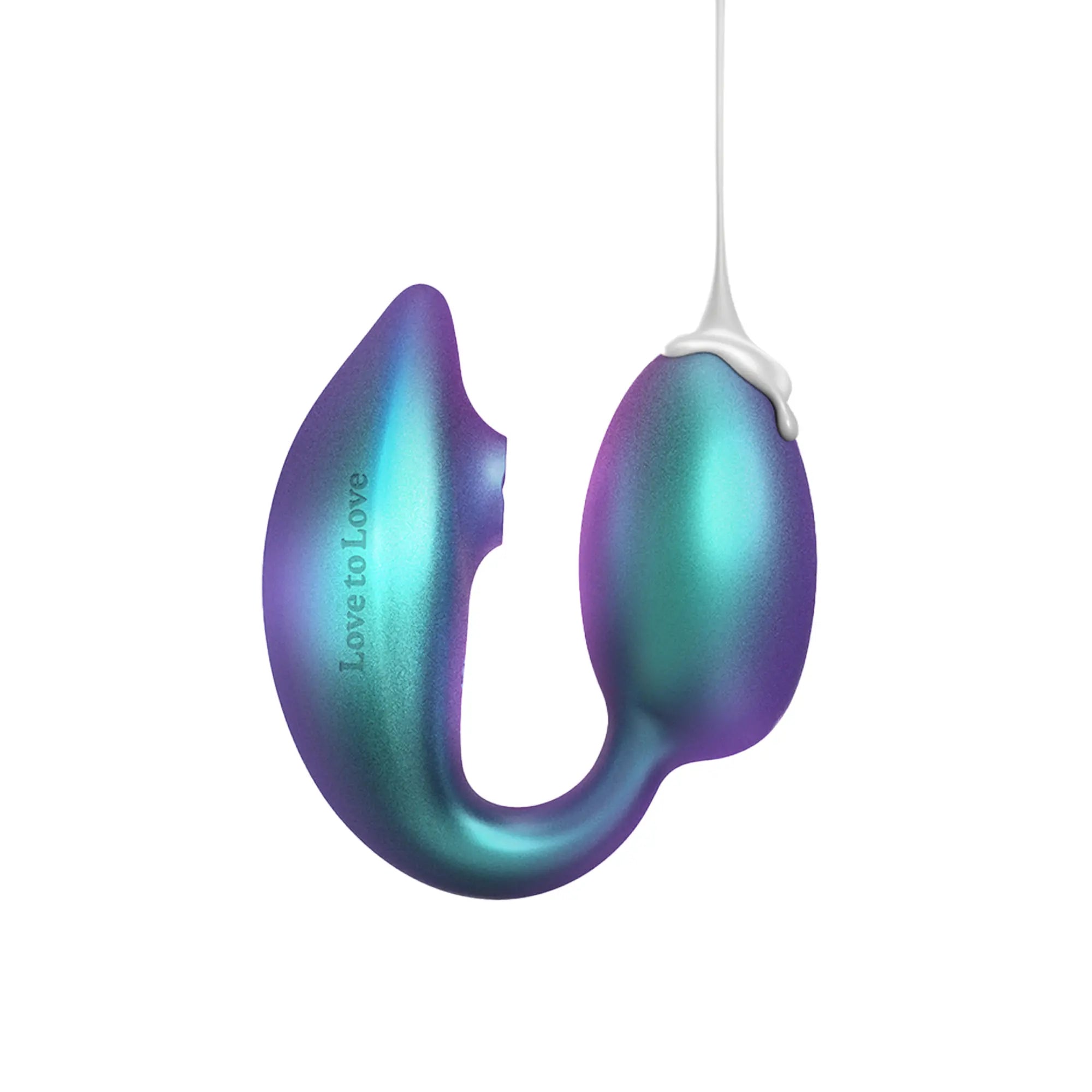 Sextoy Wonderlover, un œuf vibrant double stimulation, illustré avec du lubrifiant appliqué pour la phase préliminaire