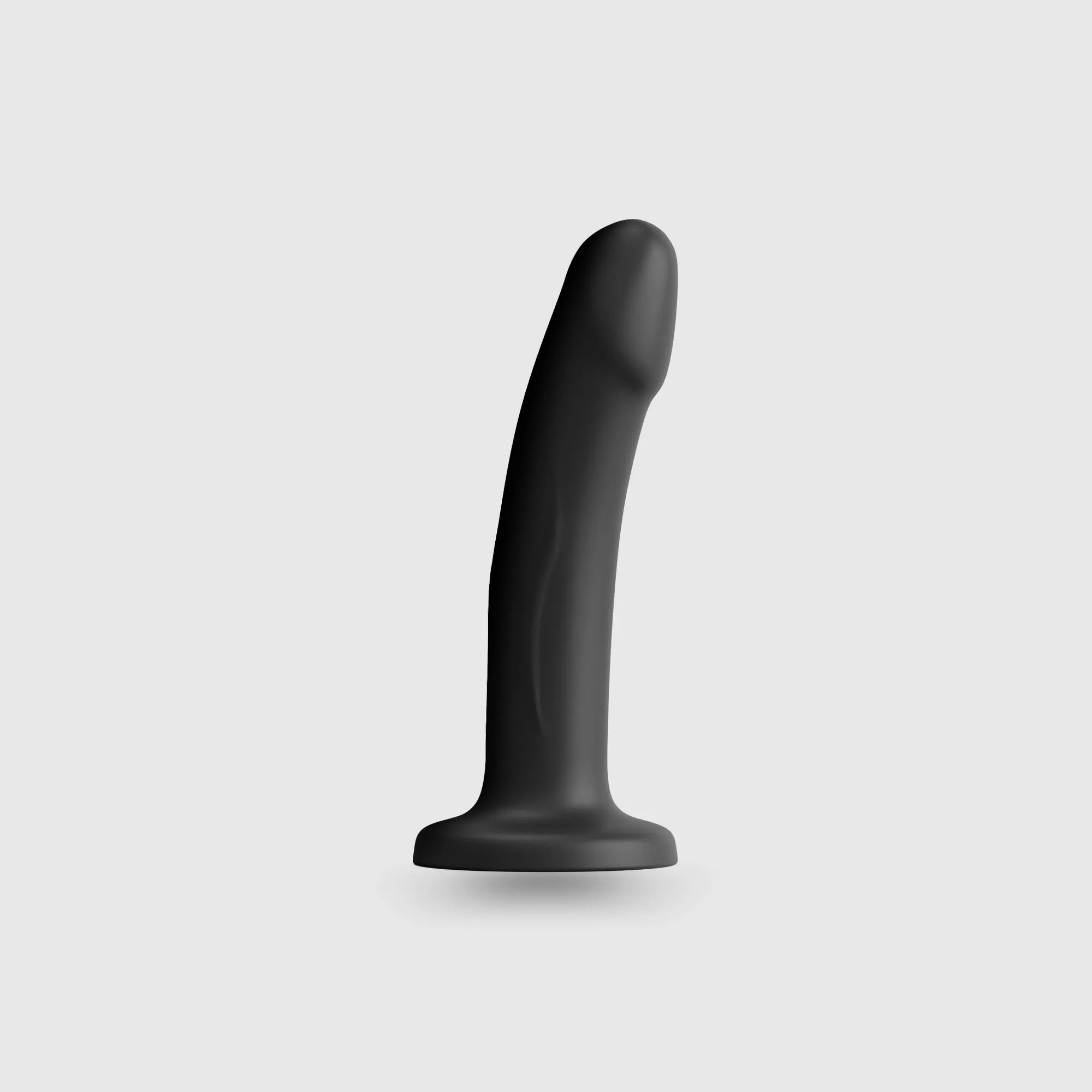 Gode réaliste double densité en silicone noir avec ventouse