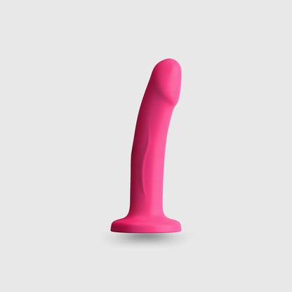 Gode réaliste double densité en silicone rose avec ventouse