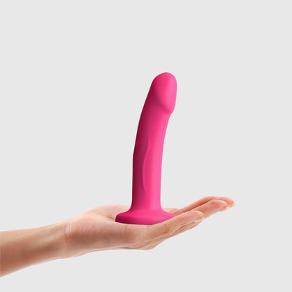 Gode réaliste double densité en silicone rose avec ventouse