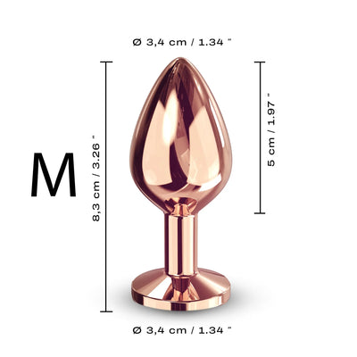 Schéma présentant la taille M du Diamond Plug rose gold, mettant en avant son design élégant
