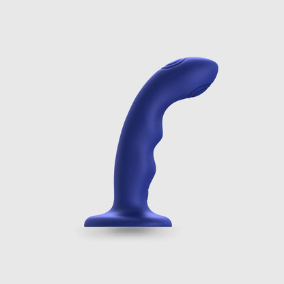 Dildo vibrant à double tapotement en silicone bleu avec ventouse