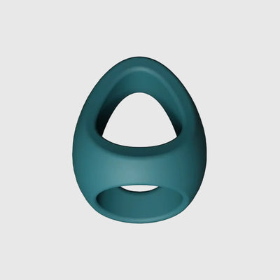 Vue latérale du double cockring silicone FLUX RING en bleu, illustrant ses deux anneaux