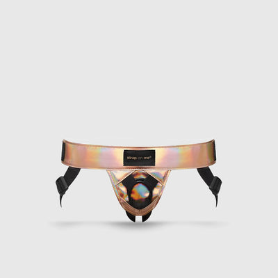 Harnais en simili cuir holographique Strap-On-Me, vue de face