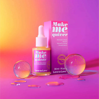 Mise en scène du sérum stimulant MAKE ME QUIVER dans un univers glamour