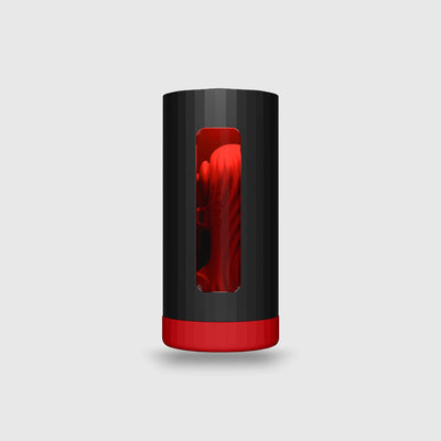 Masturbateur connecté F1S V3 noir et rouge avec ouverture latérale