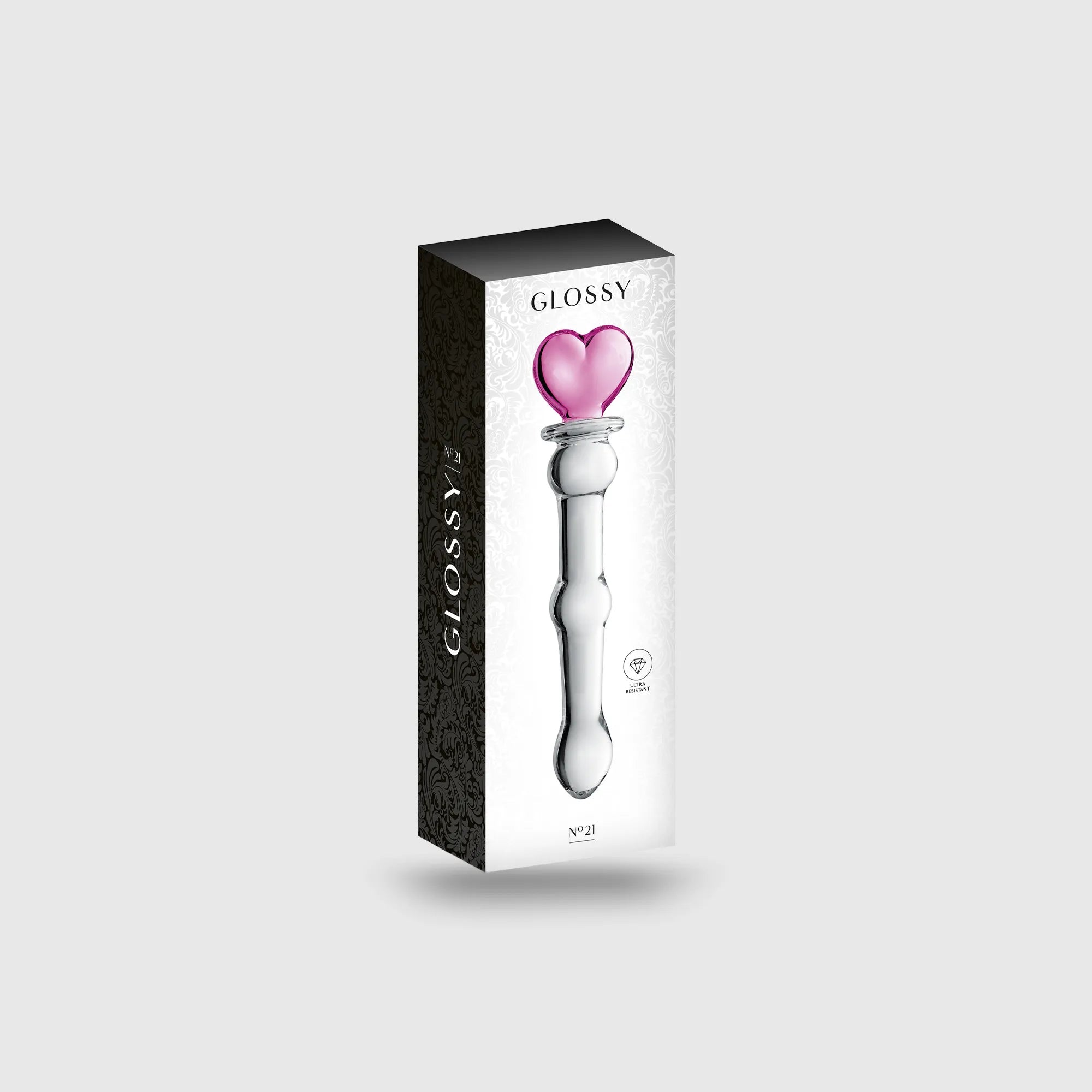 Emballage du dildo anal en verre Glass Heart de Godisens