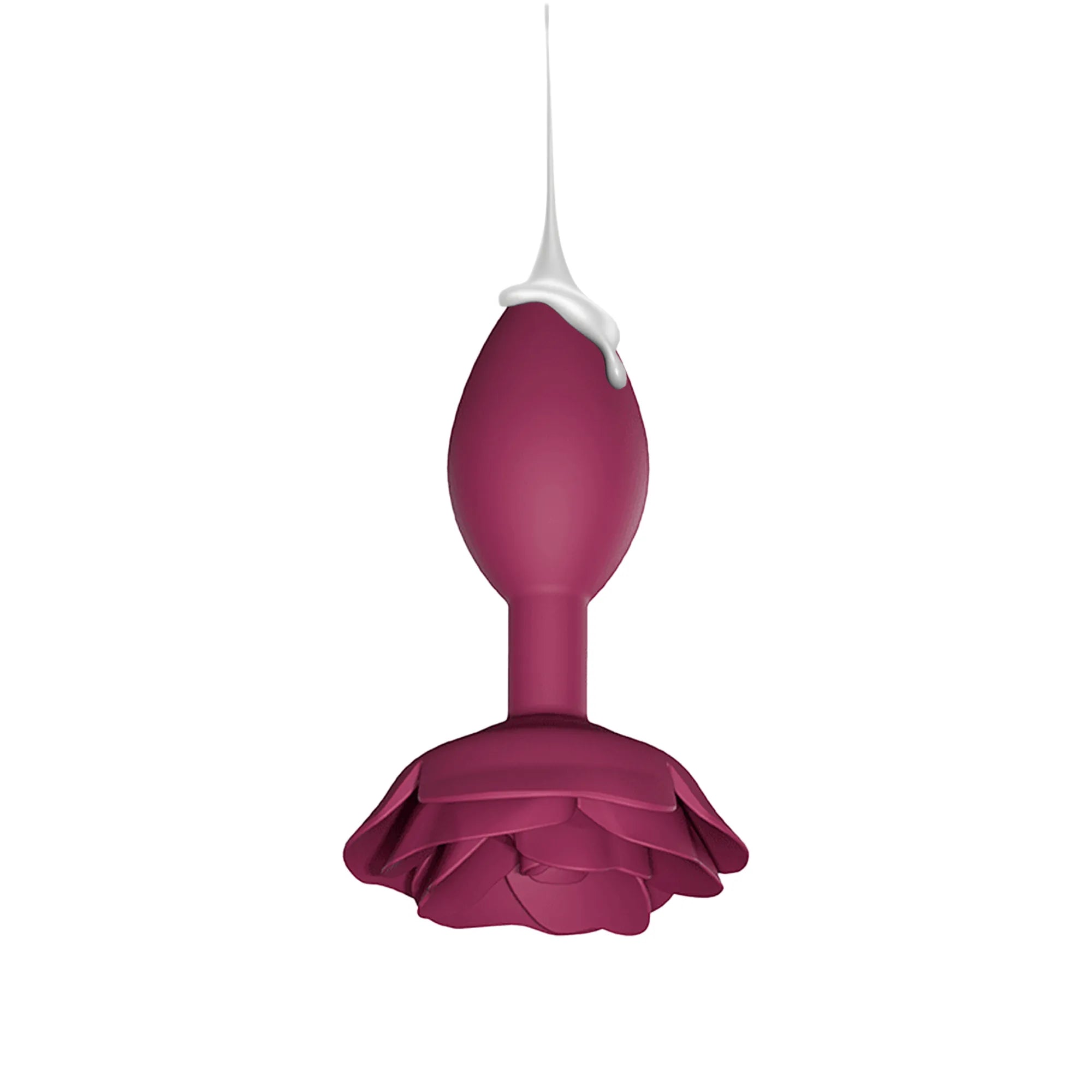 Plug anal en silicone avec base en forme de rose et lubrifiant pour une stimulation douce