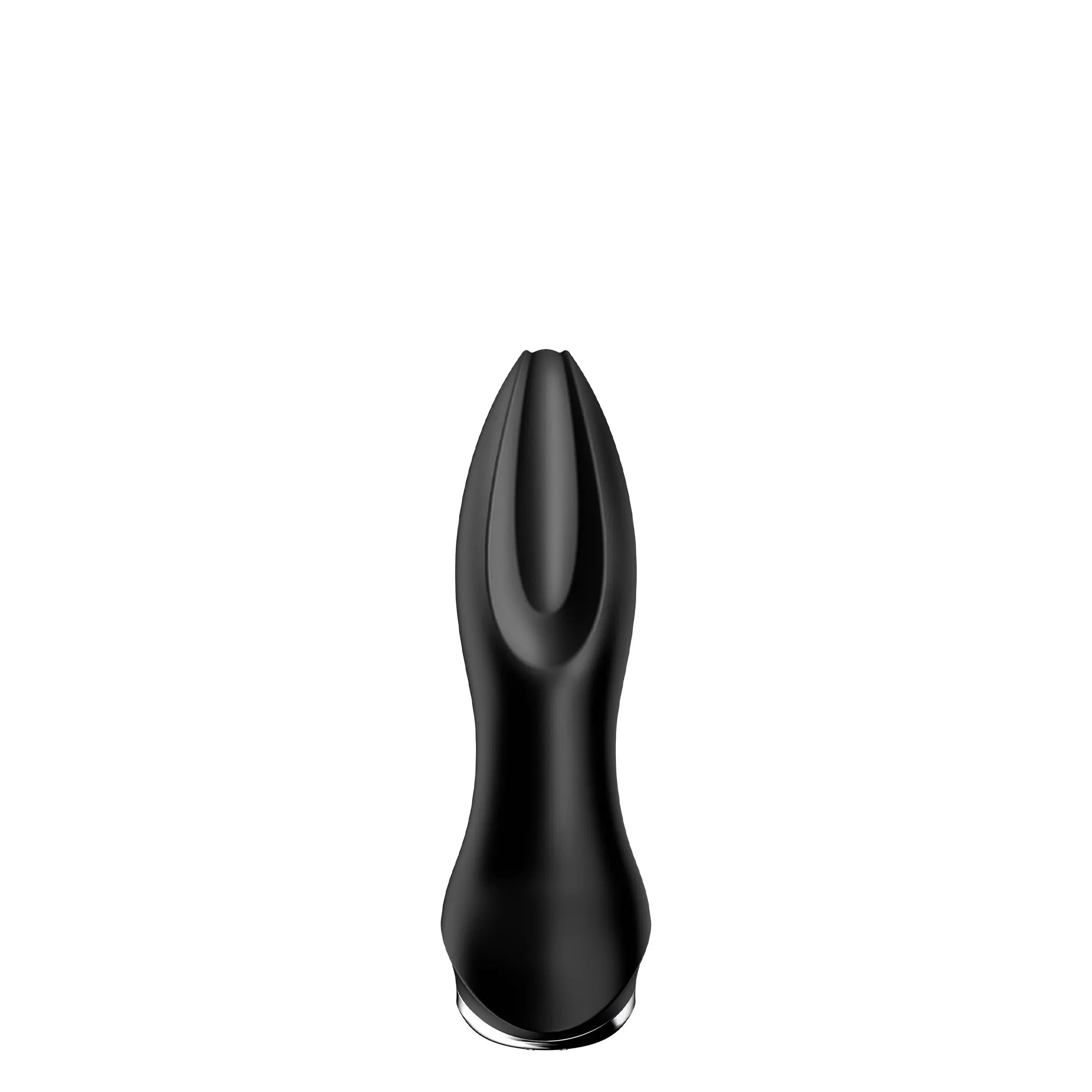 Vue de face du plug anal vibrant connecté Satisfyer Rotator Plug 2+, mettant en avant son embout ergonomique conçu pour une insertion confortable et une stimulation optimale.