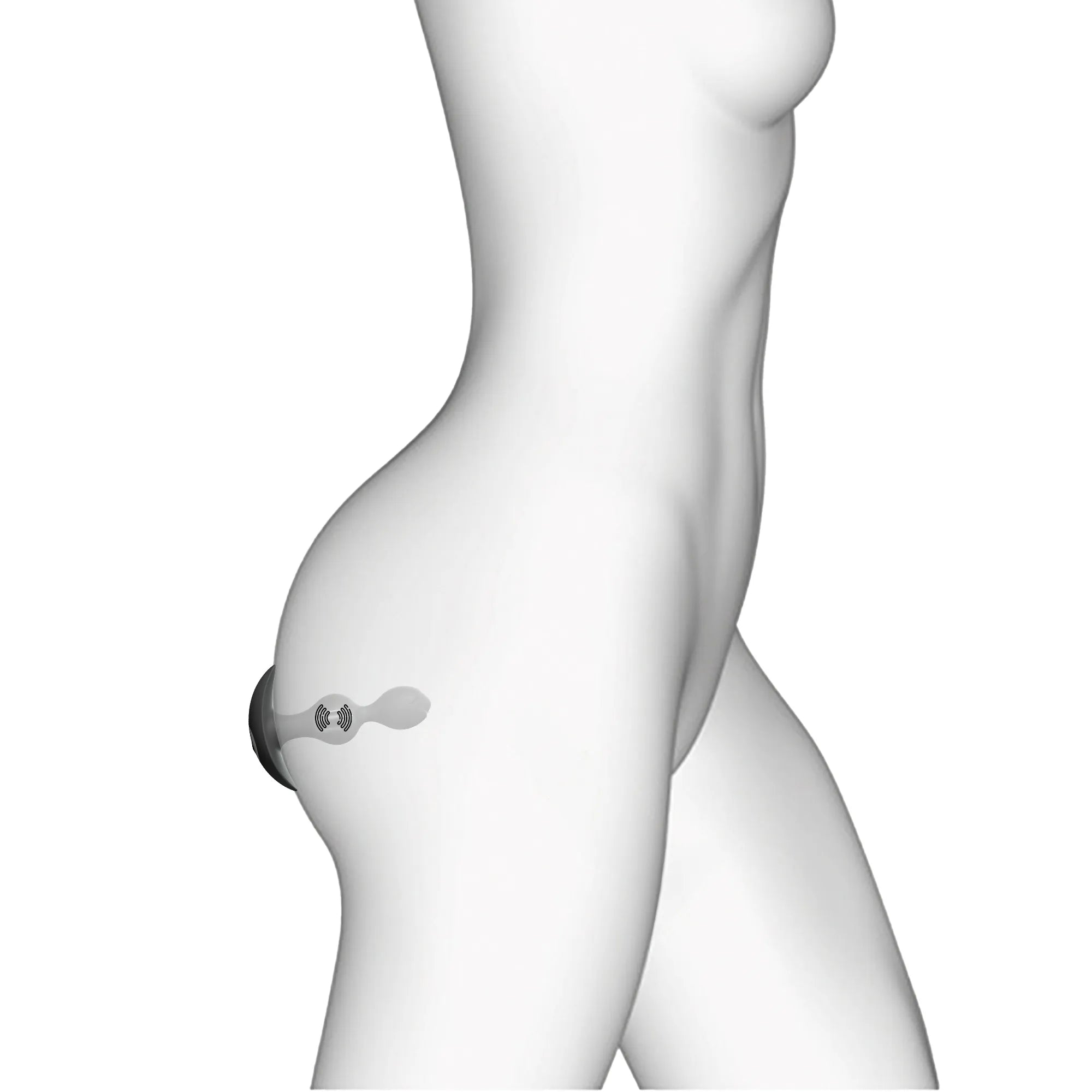Schéma d’insertion du plug anal vibrant Twinny Bud dans la zone anale