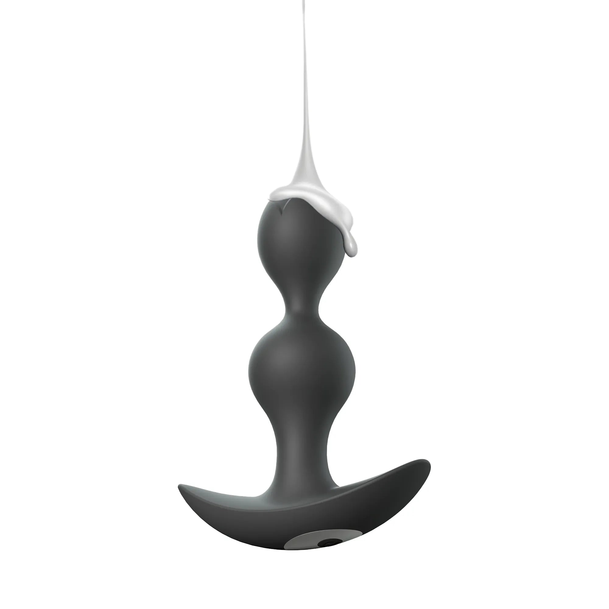 Application de lubrifiant sur le plug anal vibrant Twinny Bud pendant les préliminaires