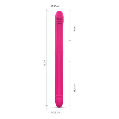 Dimensions du sextoy double pénétration Real Double Do Magenta