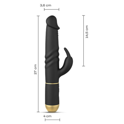 Dimensions du sextoy RABBIT FURIOUS RABBIT noir et or