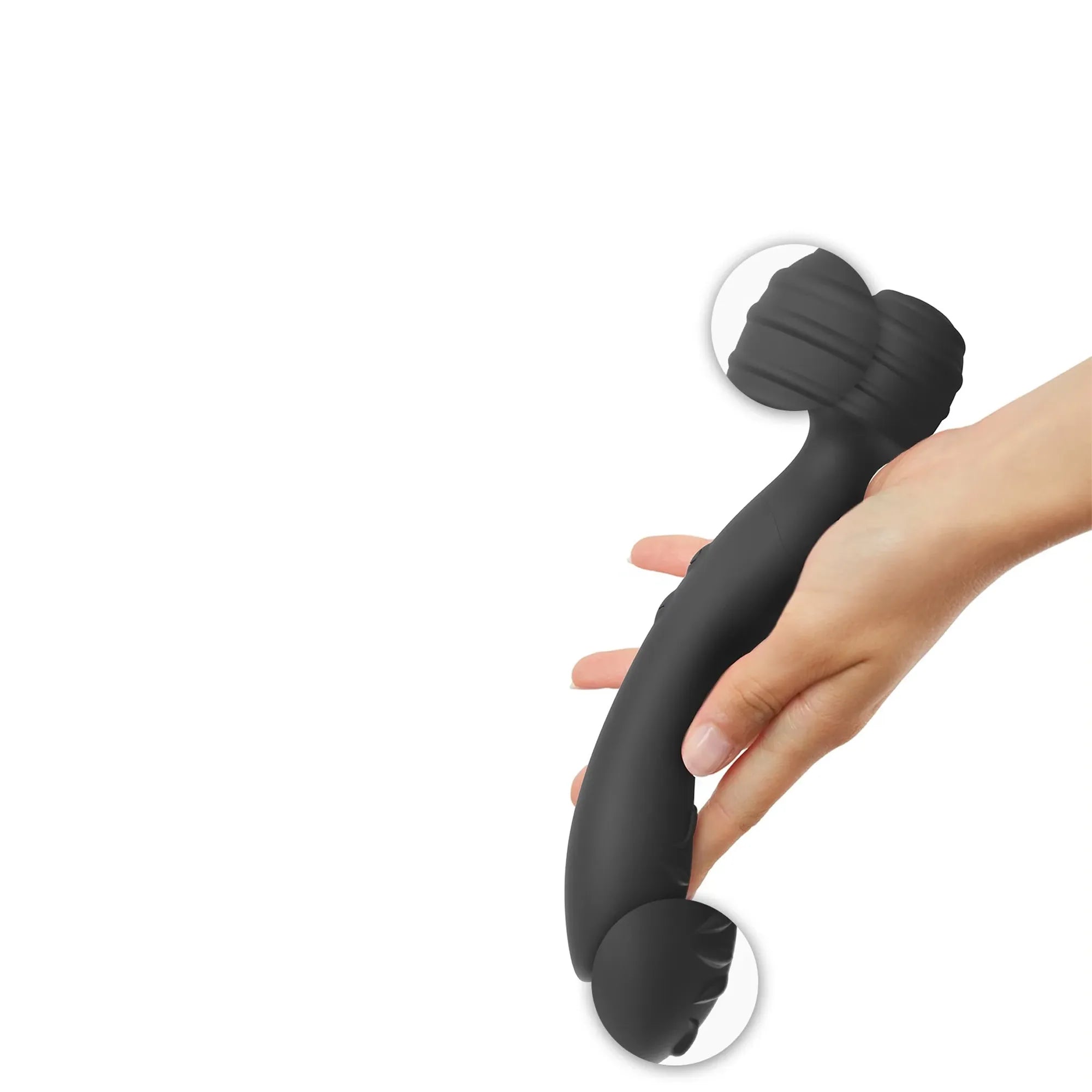 Vibromasseur point G et clitoris TWIST - BLACK ONYX avec double embout stimulant