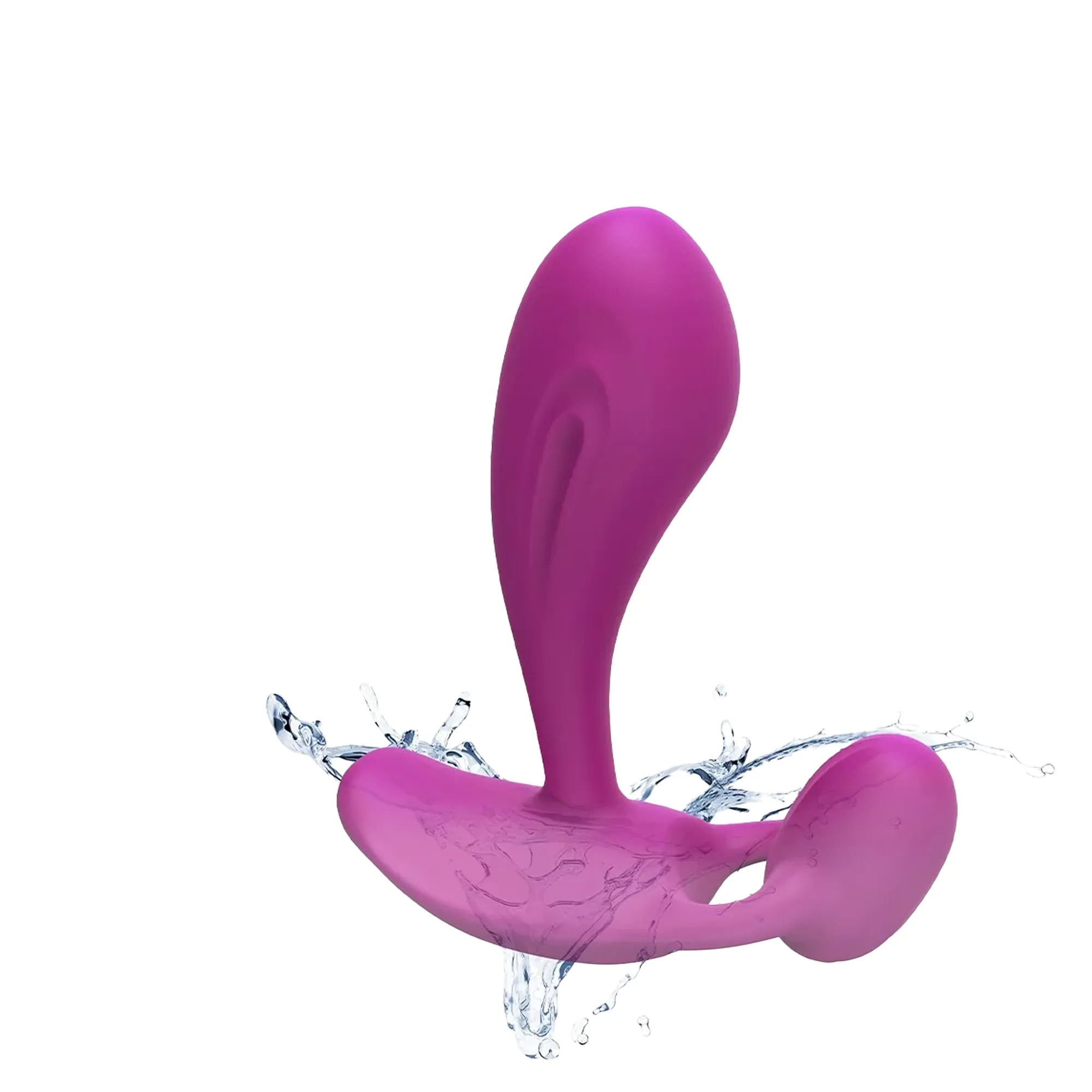 Le vibromasseur double stimulation WITTY immergé dans l’eau, illustrant son étanchéité pour une utilisation sous la douche ou dans le bain.