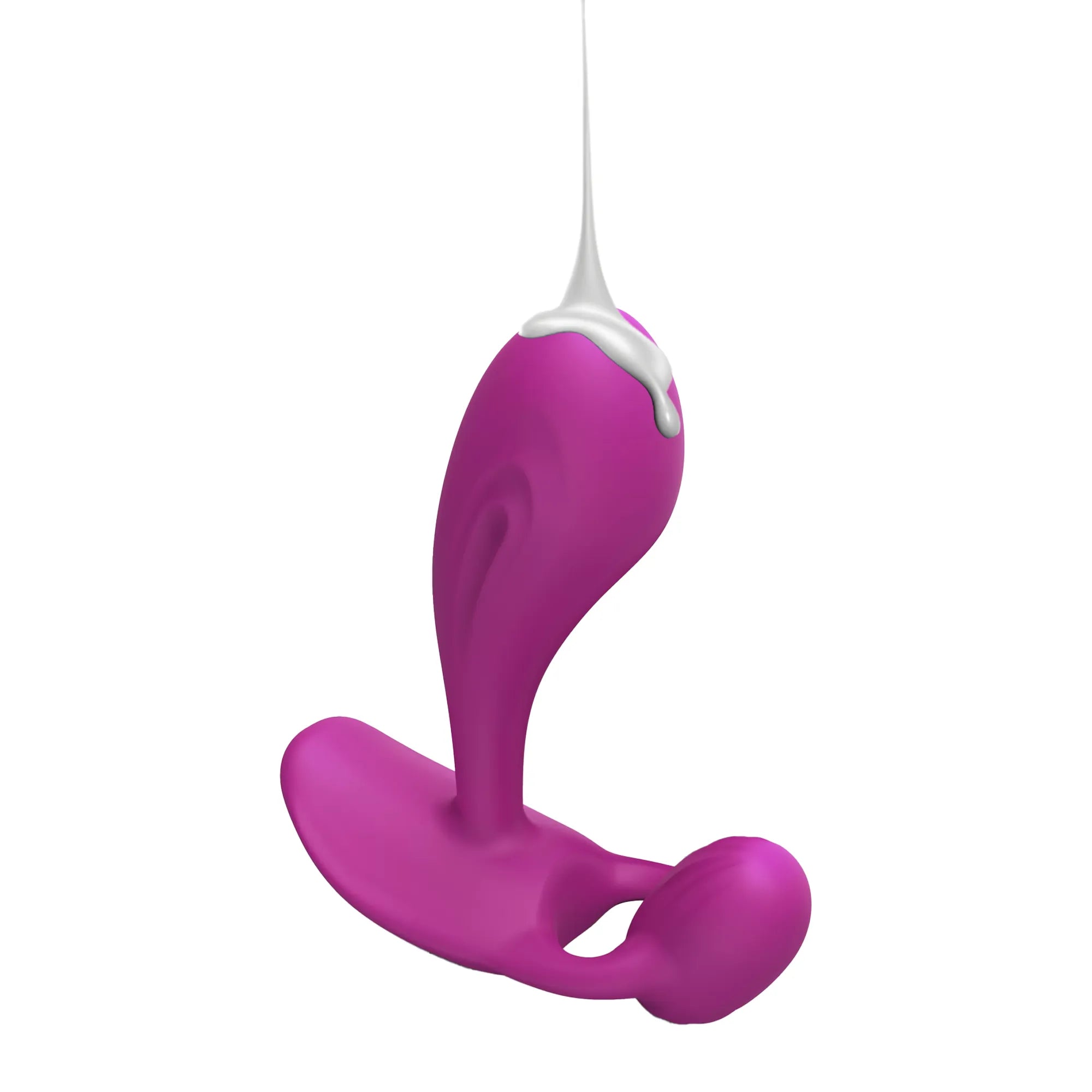 Vibromasseur double stimulation WITTY avec application de lubrifiant pour un confort optimal.