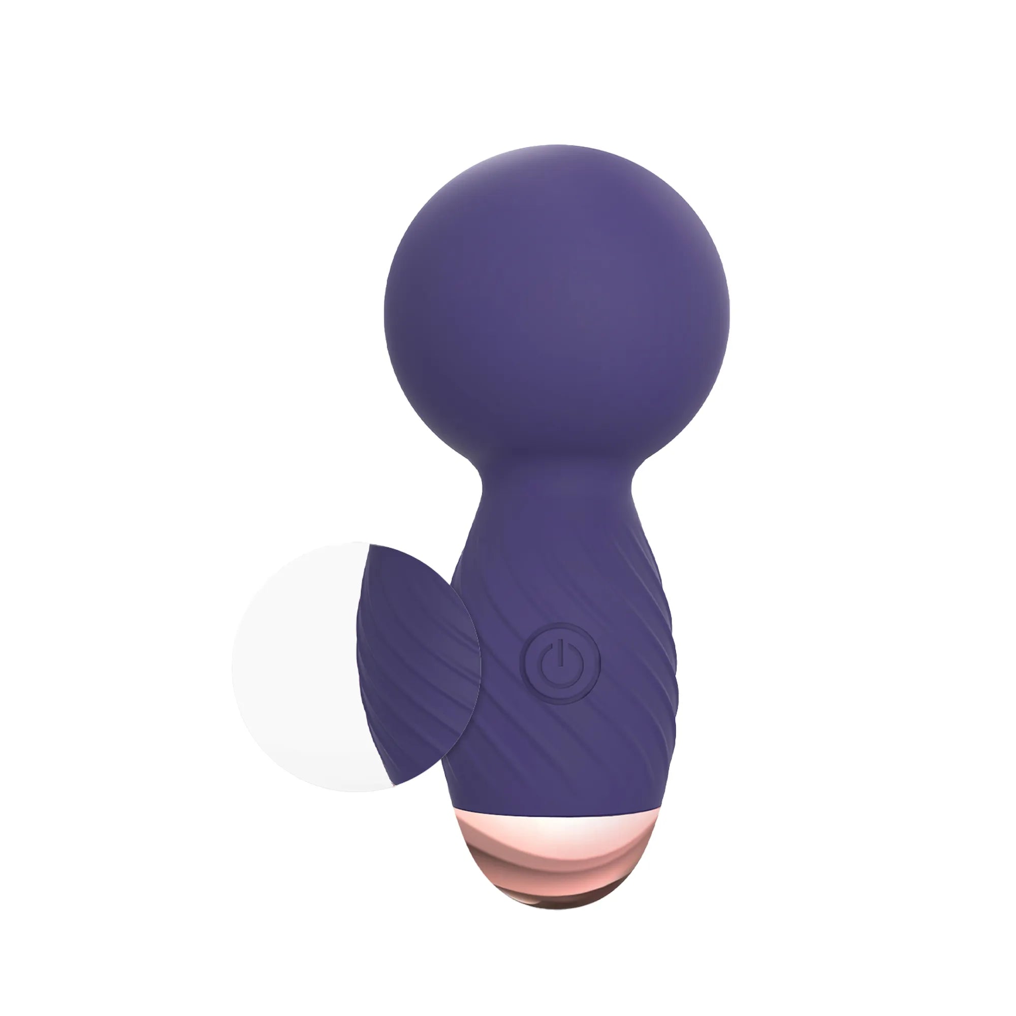 Vibromasseur USB Itsy Bitsy violet avec surface texturée et bouton d’alimentation.